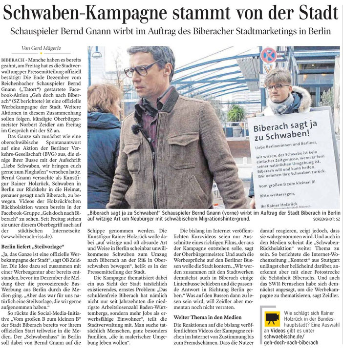 Zeitungsartikel vom 14.01.17, SZ