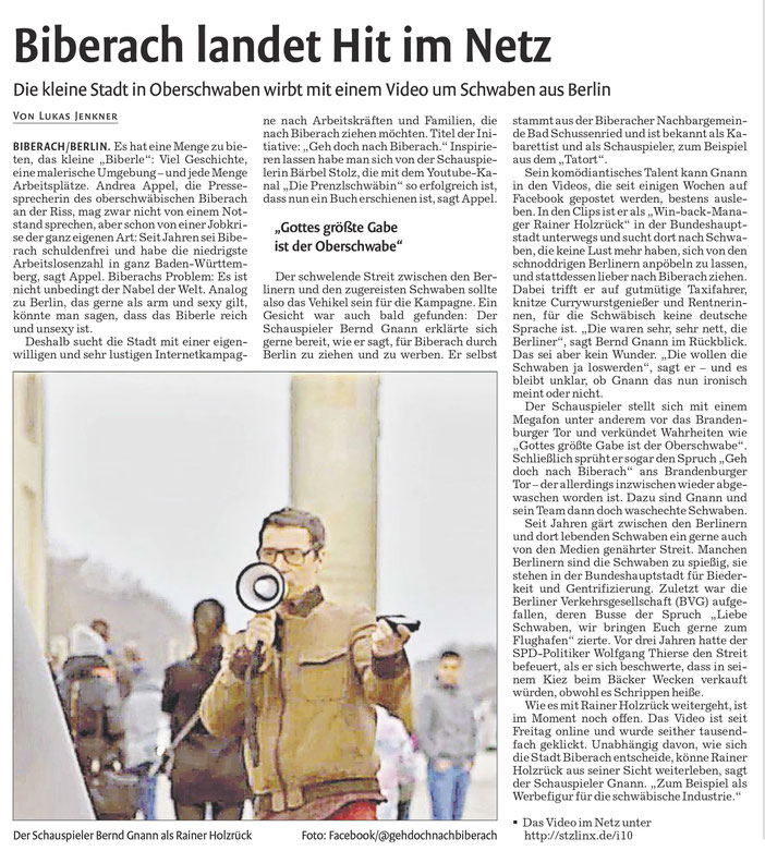 Zeitungsartikel vom 20.01.17, Waiblinger Kreiszeitung