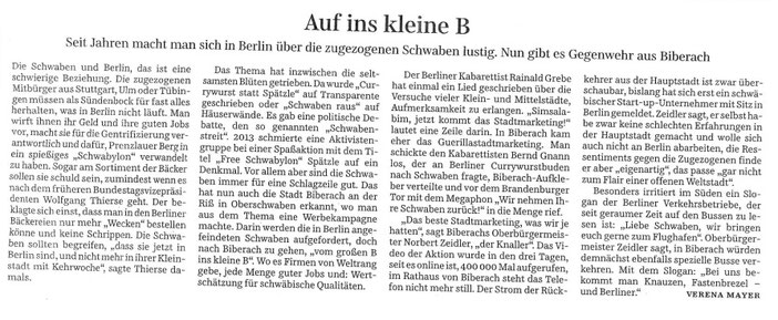 Zeitungsartikel vom 19.01.17, Süddeutsche Zeitung