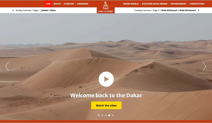 2021 Dakar Rally Website