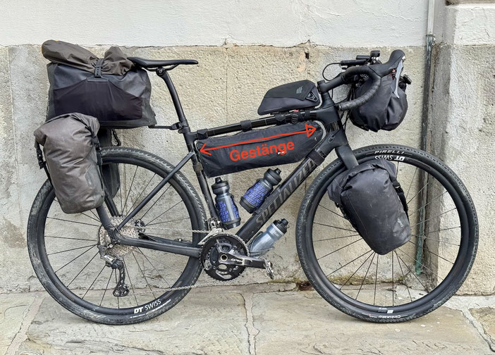 MSR Hubba Hubba LT1 verpackt am Gravelbike