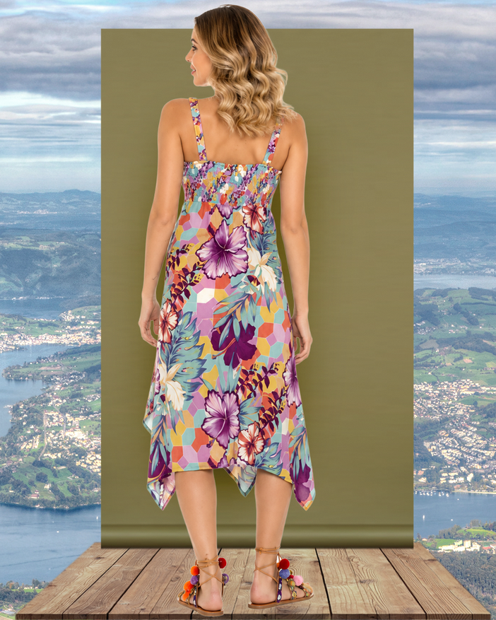 Boho-Damenkleid aus 100% hochwertiger Baumwolle