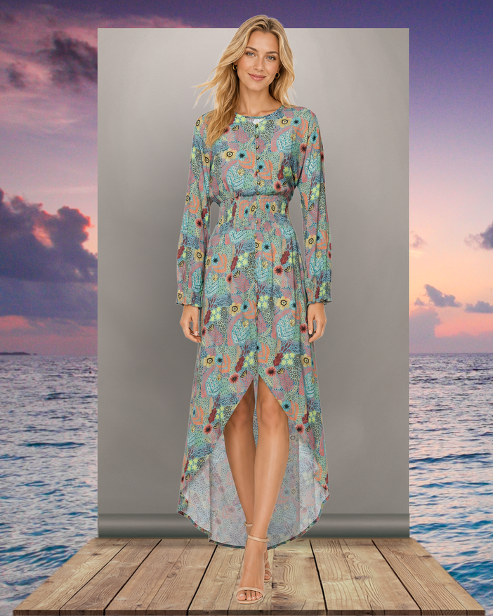 Boho-Damenkleid aus 100% hochwertiger Baumwolle
