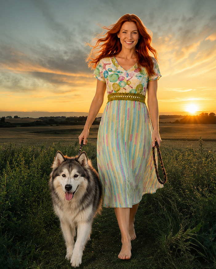 Boho-Damenkleid aus 100% hochwertiger Baumwolle