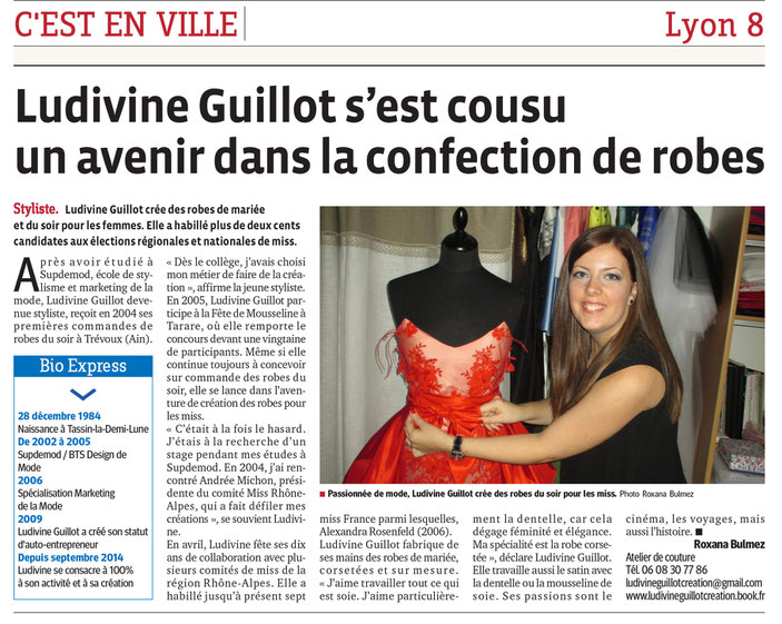 Robe de mariée sur mesure Lyon - Ludivine Guillot - Dentelle, strass, bustier, tulle, création sur mesure lyon, robe de mariée lyon, créateur robe mariée lyon, miss rhone-alpes, miss france