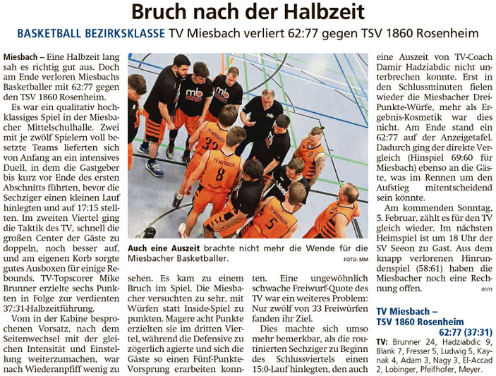 Bericht im Miesbacher Merkur am 3. Februar 2023 - Zum Vergrößern klicken