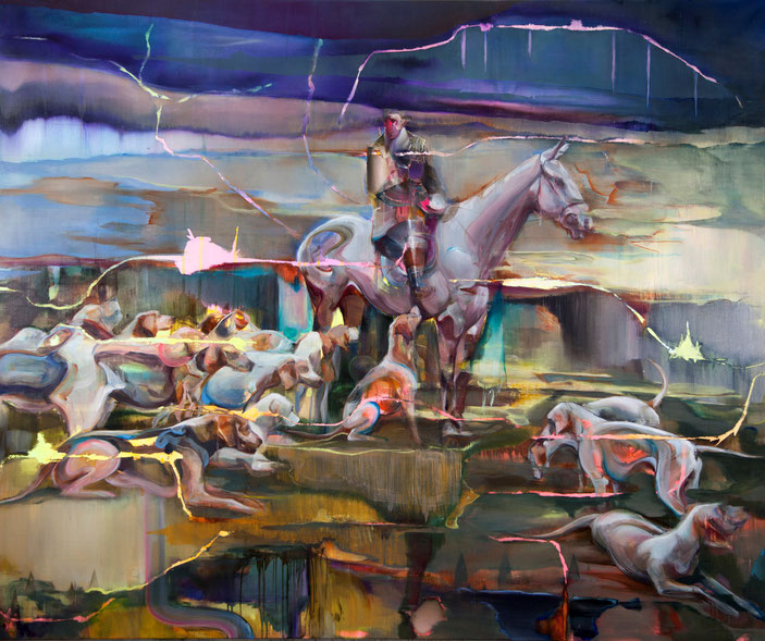 Meute 1, 190 x 230 cm, oi on linnen, 2019