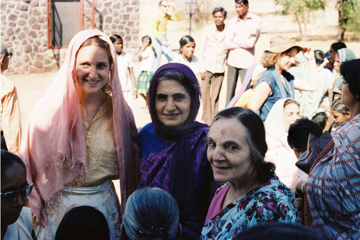 U.Meherabad, India - Susan standing with Meheru and Mehera Irani