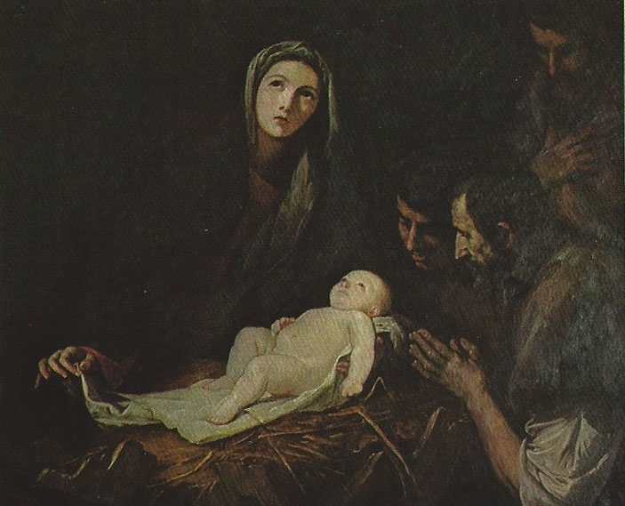 El Colegio del Patriarca de Valencia no tiene relación directa con el nacimiento de Jesús, sino que fue fundado por el Patriarca Juan de Ribera en 1583. Pintura de Francisco Ribalta -Nacimiento de Jesús-Colegio del Patriarca, Valencia.