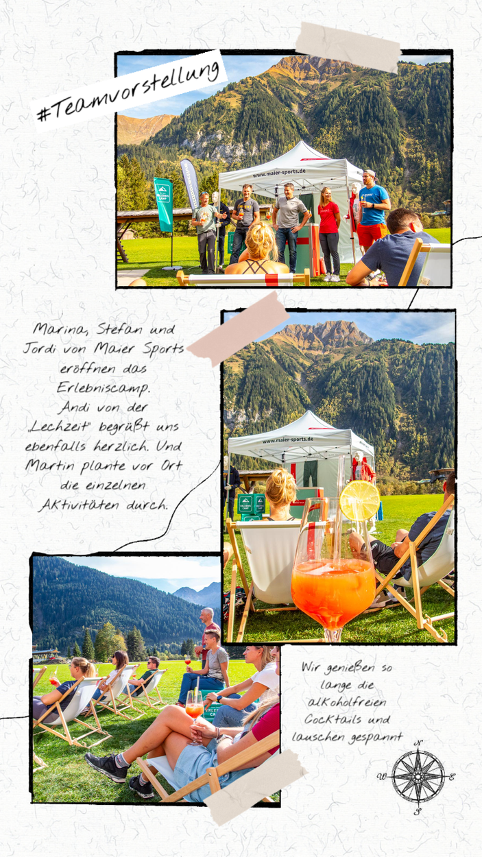 Maier Sports Erlebniscamp 2023 im Lechtal - Klettersteigen, Wandern, Canyoning, Yoga... mit gleichgesinnten, outdoorbegeisterten Menschen (hier: Ankunft im Hotel LechZeit)