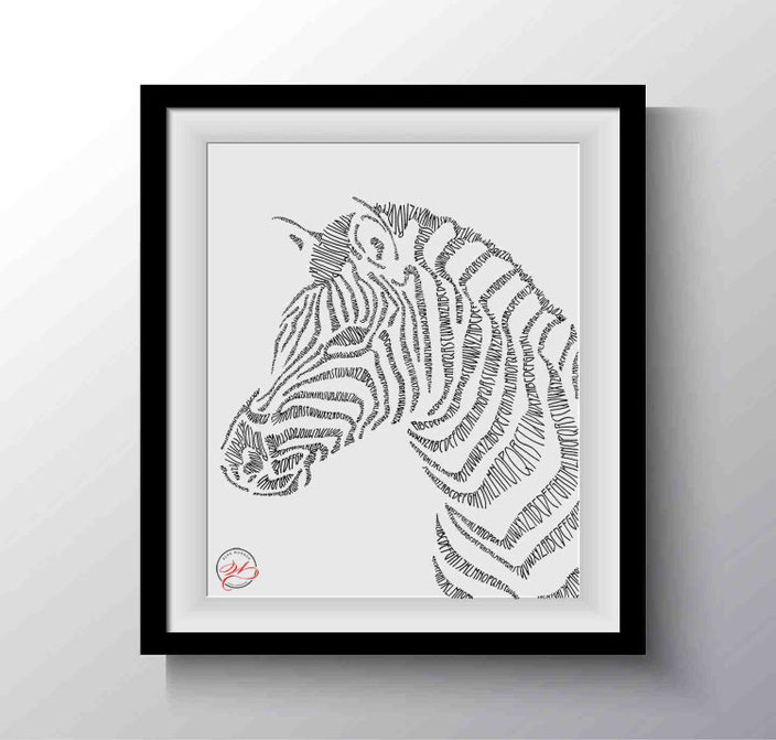Handlettering: gelettertes Zebra von wunschbriefe bei den Letter Lovers