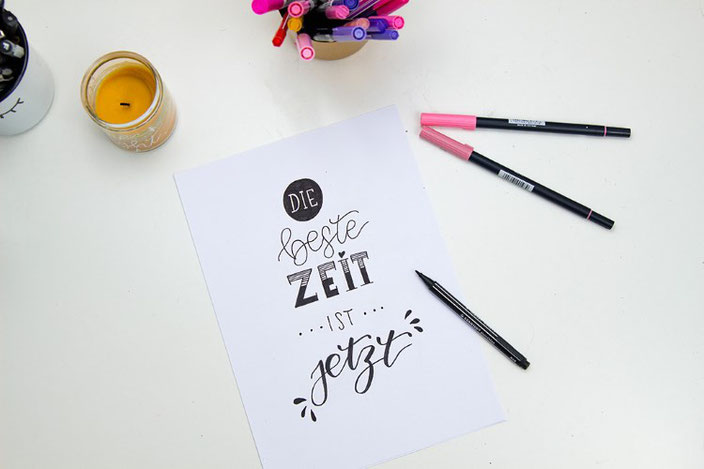 Einfache Anleitung wie du deine Sprüche schön gestalten kannst mit Handlettering