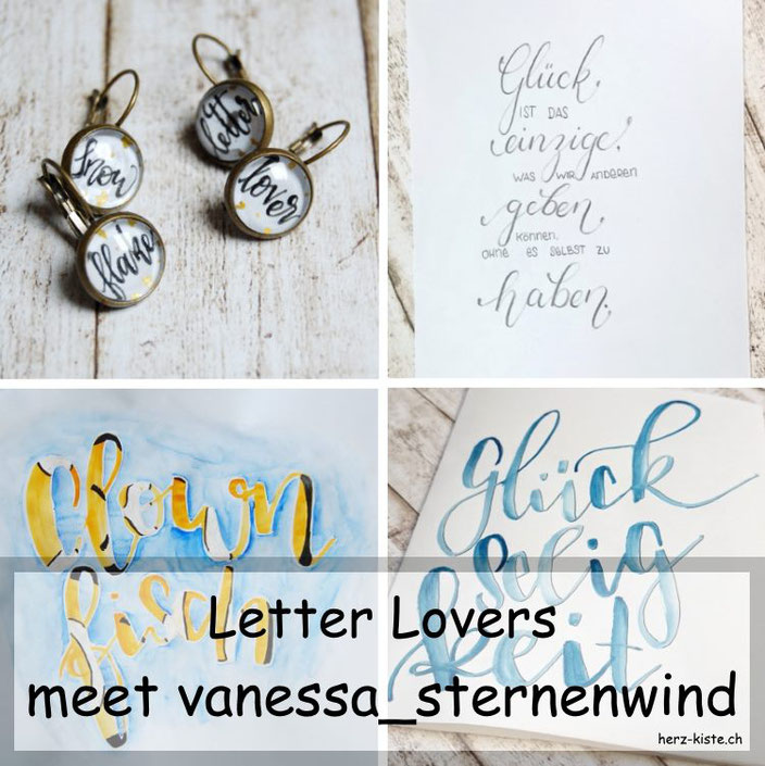 Handlettering Interview: vanessa_sternenwind zu Gast mit einer Anleitung für Cabochon Ohrringe mit Lettering