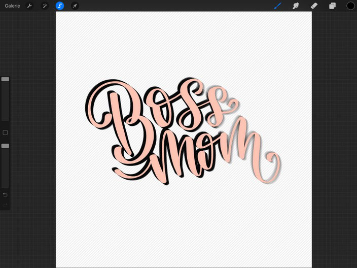 Boss mom Lettering - einfache Anleitung für ein 3D Lettering mit dem iPad und Procreate