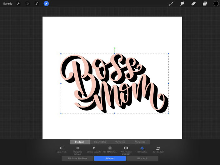 Boss mom - so einfach gestaltest du mit dem iPad und Procreate ein digitales 3D-Lettering