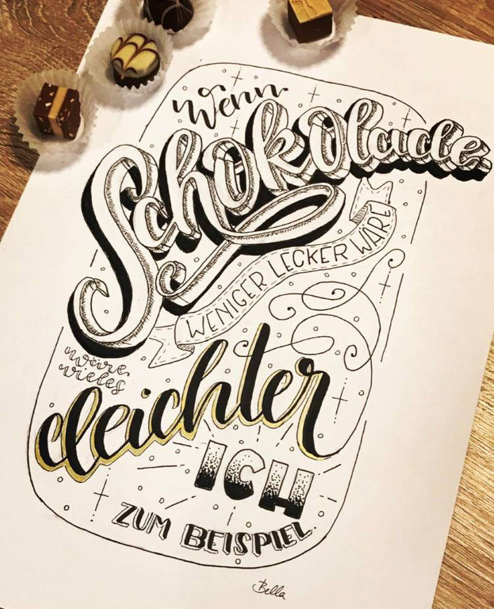 Lettering Anleitung: Wie du ein Layout für dein Lettering gestaltest und so tolle Sprüche mit Handlettering kreierst.