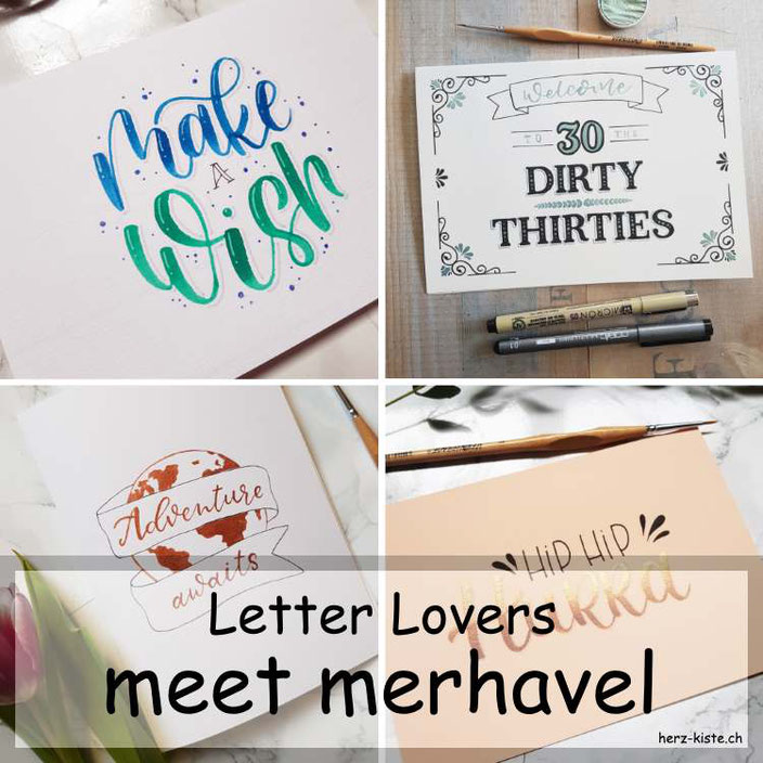 Letter Lovers - merhavel zu Gast im Lettering Interview mit einer Anleitung für individuell gestaltete und einfache Geburtstagskarten