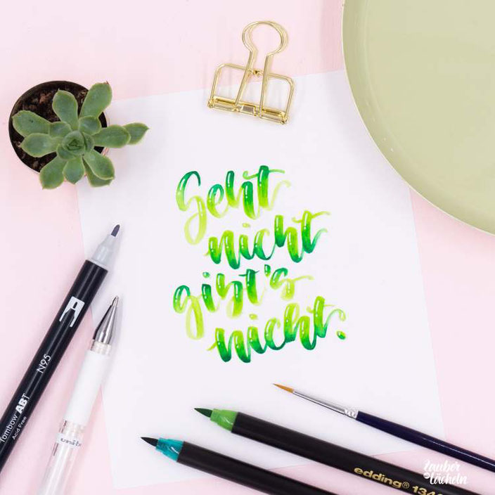 Handlettering Spruch: Geht nicht gibt's nicht. (zaubereinlaecheln bei den Letter Lovers)