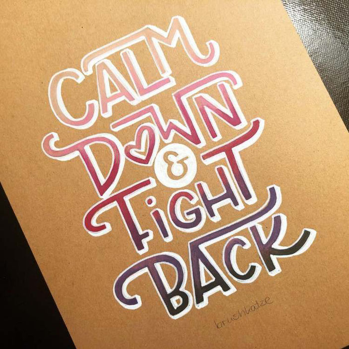 Farbiges Lettering auf Kraftpapier - Anleitung Schritt für Schritt