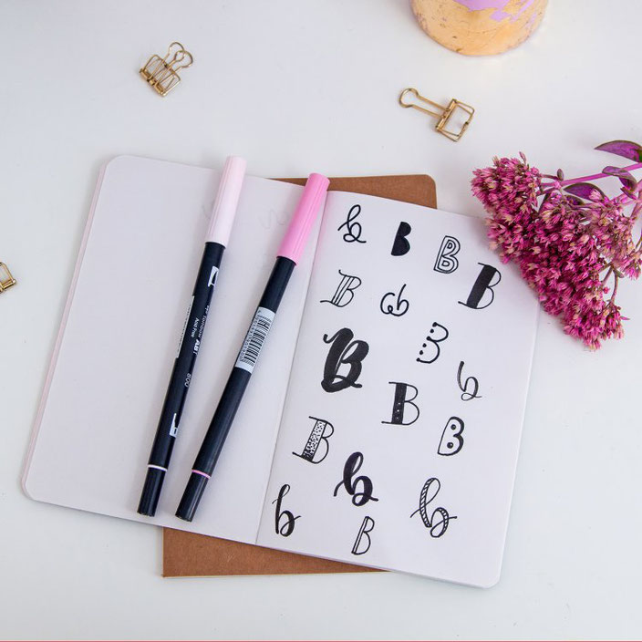 Handlettering Buchstabe B in verschiedenen Variationen (frau.liebling bei den Letter Lovers)