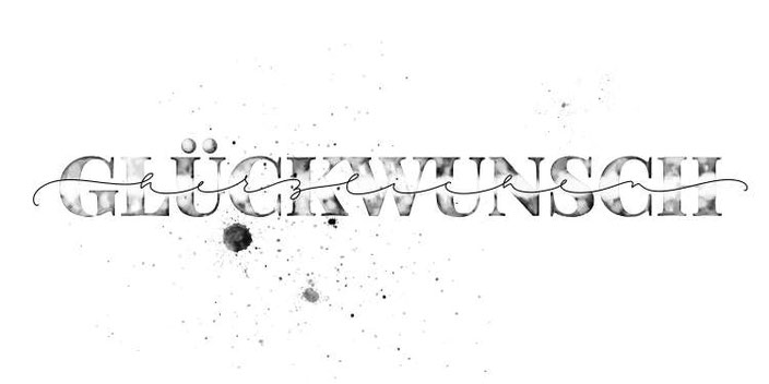Handlettering herzlichen Glückwunsch (Lettering von letterling für die Letter Lovers)