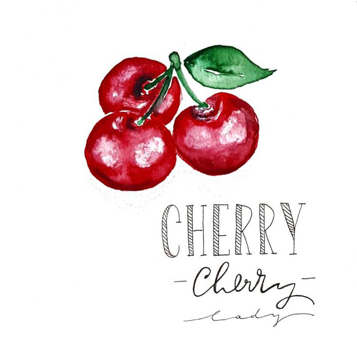 Handlettering mit Watercolor: Cherry (Lettering von _kreatives_k_ bei den Letter Lovers)