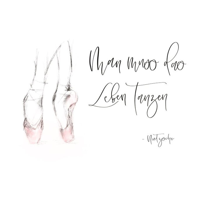 Handlettering: man muss das Leben tanzen (Lettering von ally_scribbles für die Letter Lovers)