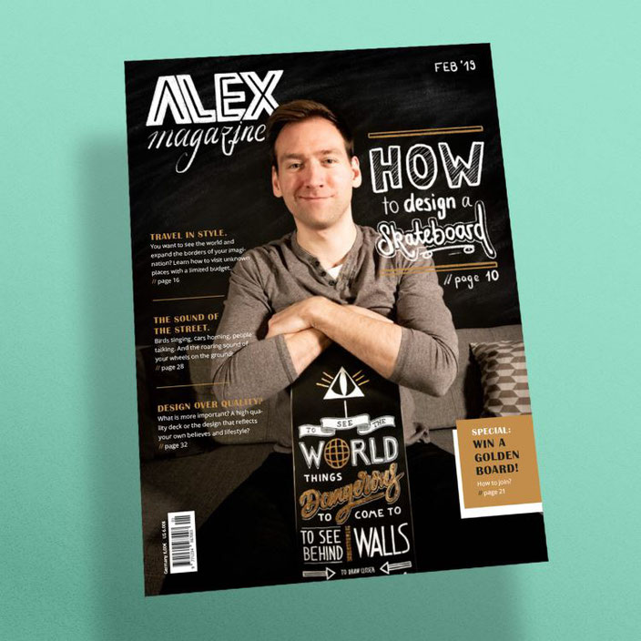 Handlettering Inspiration - ein eigenes Magazin Cover gestalten mit Handlettering (Cover von alexander_flemming bei den Letter Lovers)
