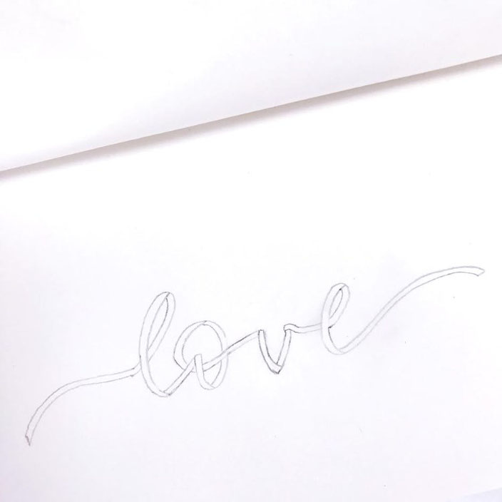 Anleitung für ein Ribbon Lettering - Schritt 4: ausarbeiten