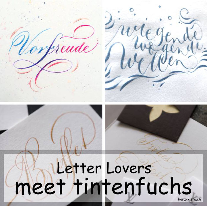 Letter Lovers - tintenfuchs zu Gast im Lettering Interview mit einer Anleitung zu einem Wellenbild
