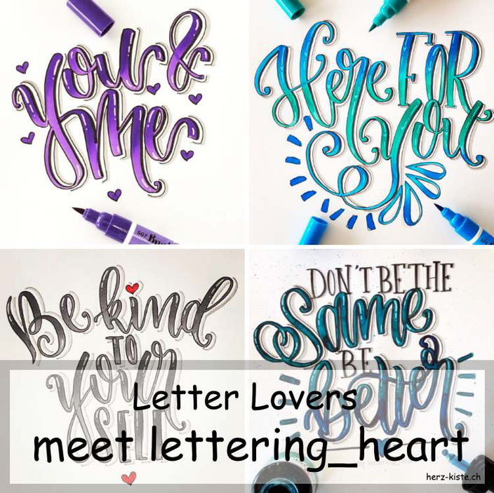 Letter Lovers - lettering_heart zu Gast im Lettering Interview mit einer Anleitung für eine einfache 5-Minuten Geburtstagskarte