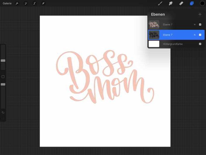 Schritt für Schritt Anleitung für ein schnelles 3D Lettering in Procreate - Schritt 2