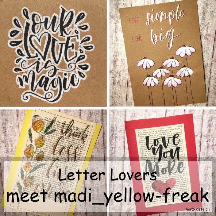 Letter Lovers - madi_yellow_freak zu Gast im Lettering Interview mit einer Anleitung für ein effektvolles schwarz-weiss-Lettering