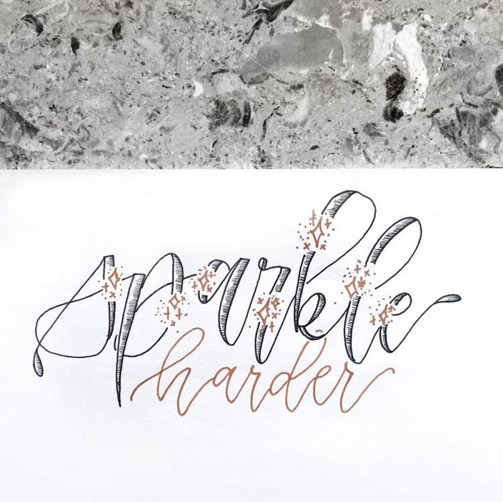 Handlettering: sparkle harder - Lettering von lisa_pisa_lettering bei den Letter Lovers