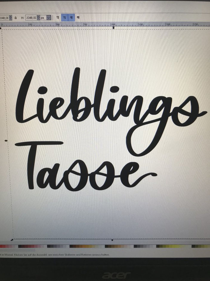 Anleitung: Lettering mit Vinylfolie für eine Tasse - Schritt 1 - vektorisieren