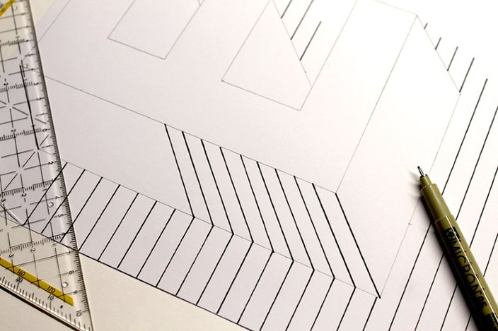 Tutorial Lettering: eine optische Illusion mit dem Buchstaben E gestalten (Schritt 4)