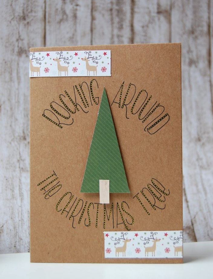 Handlettering Weihnachtskarte - Rocking around the christmas tree - Lettering für die Letter Lovers von vanessa_sternenwind