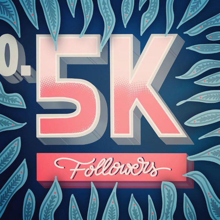 digitales Handlettering: 0.5K Followers (Lettering von alexander_flemming bei den Letter Lovers)