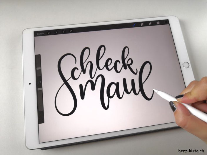 Schleckmaul - Schriftzug im Handlettering Stil schreiben und digitalisieren
