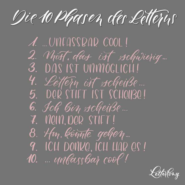 Die 10 Phasen des Letterns - Handlettering von letterling bei den Letter Lovers