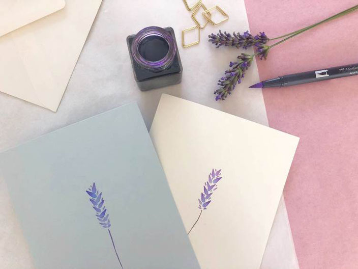 Lavendel Watercolor - herzens.dame für die Letter Lovers