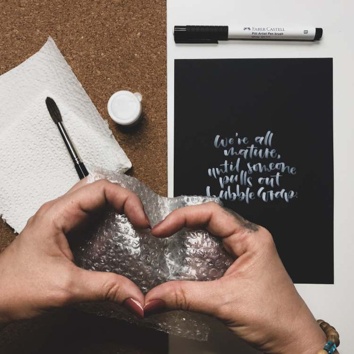 Noppenfolie für's Handlettering brauchen