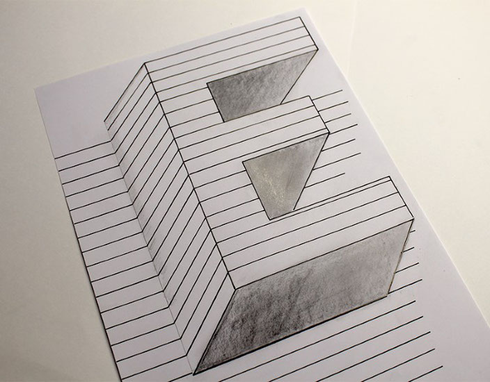 Handlettering Anleitung: eine optische Illusion mit dem Buchstaben E gestalten