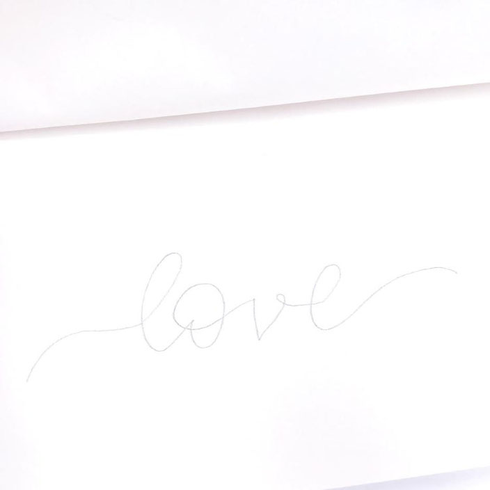 Anleitung für ein Ribbon Lettering - Schritt 1: einfach vorzeichnen