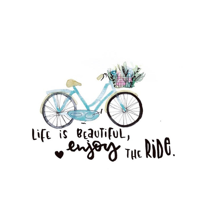 Handlettering: life is beautiful, enjoy the ride. Lettering mit Aquarell von sketchedbytanja für die Letter Lovers