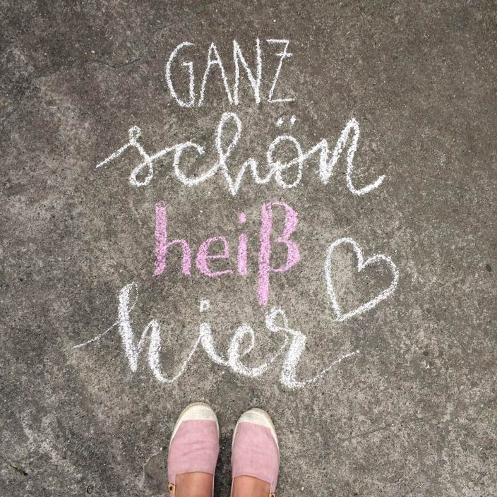 Lettering mit Kreide: ganz schön heiss hier! (letterlaune bei den Letter Lovers)