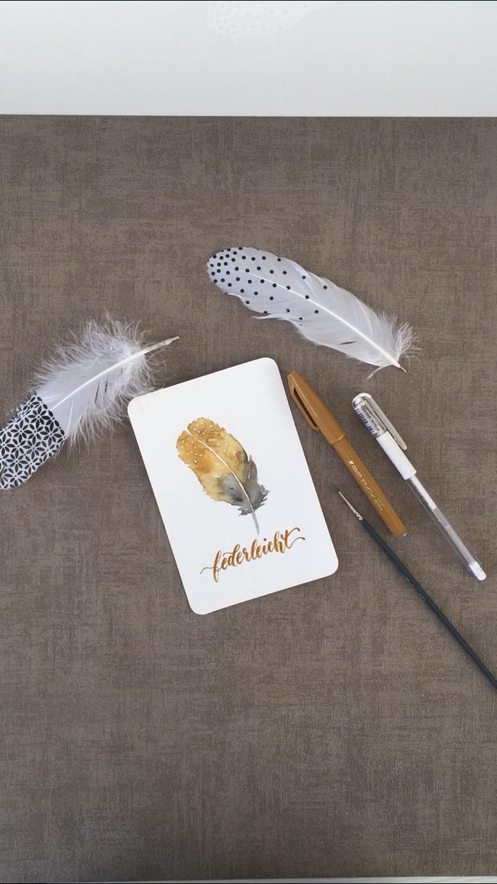 Handlettering mit einer Aquarell Feder - federleicht (Lettering von chrischography für die Letter Lovers)
