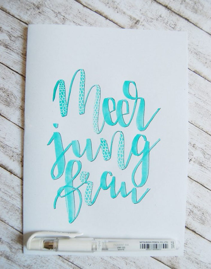 Meerjungfrau Handlettering - vanessa_sternenwind Lettering für die Letter Lovers