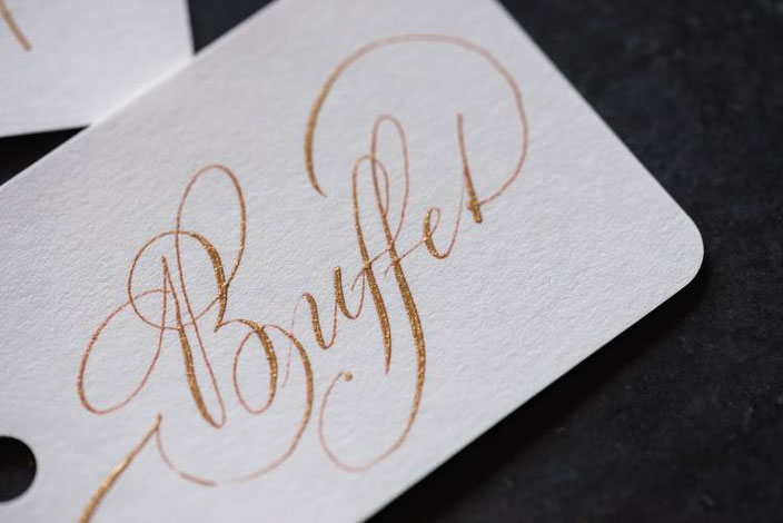 Buffet - Kalligraphie in Gold (Tintenfuchs bei den Letter Lovers)