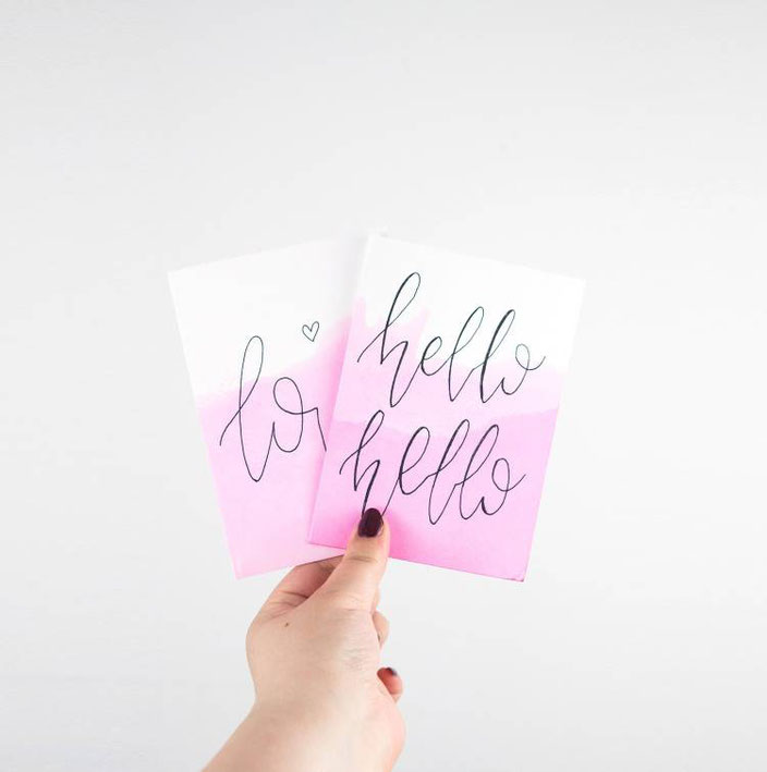 Hello Karte im Handlettering Stil - Lettering von frau.liebling bei den Letter Lovers